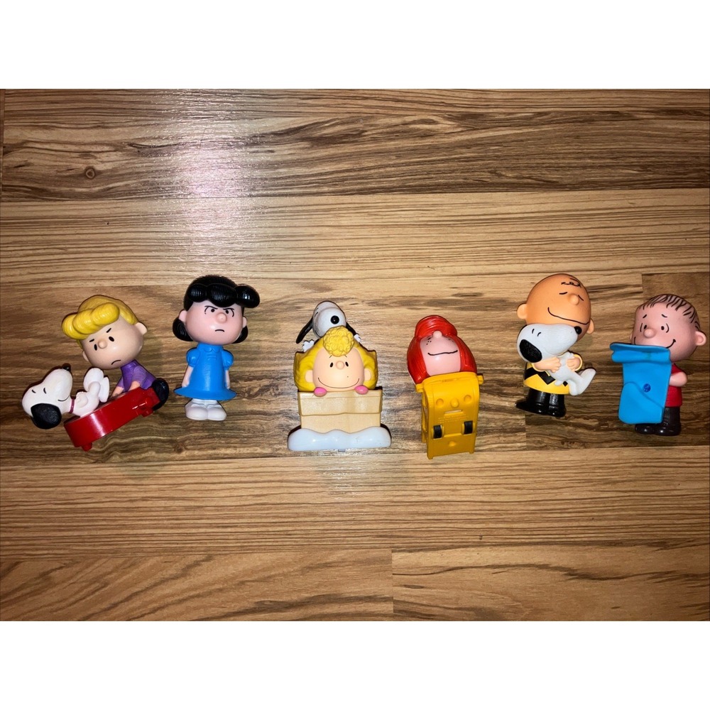 2015+ McDonald's Happy Meal Toys Peanuts Gang Charlie Brown Snoopy Linus 6pc Lot